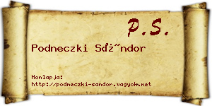 Podneczki Sándor névjegykártya